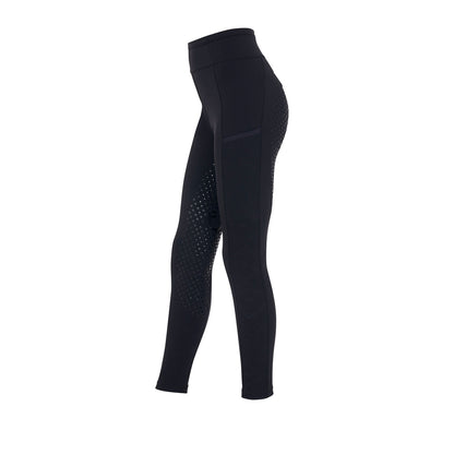 Leggings para niña con decoraciones perforadas Equestro - Negro