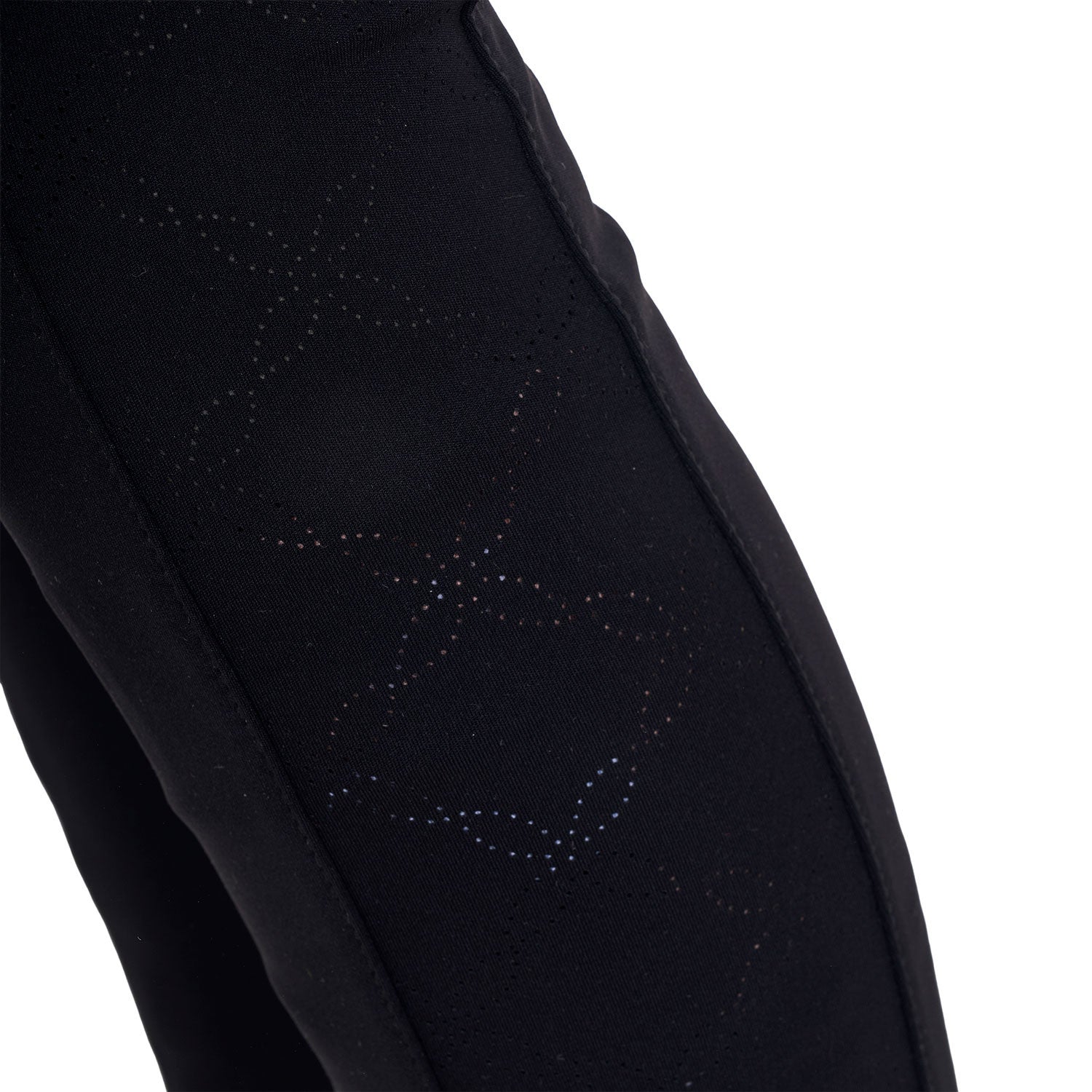 Leggings para niña con decoraciones perforadas Equestro - Negro