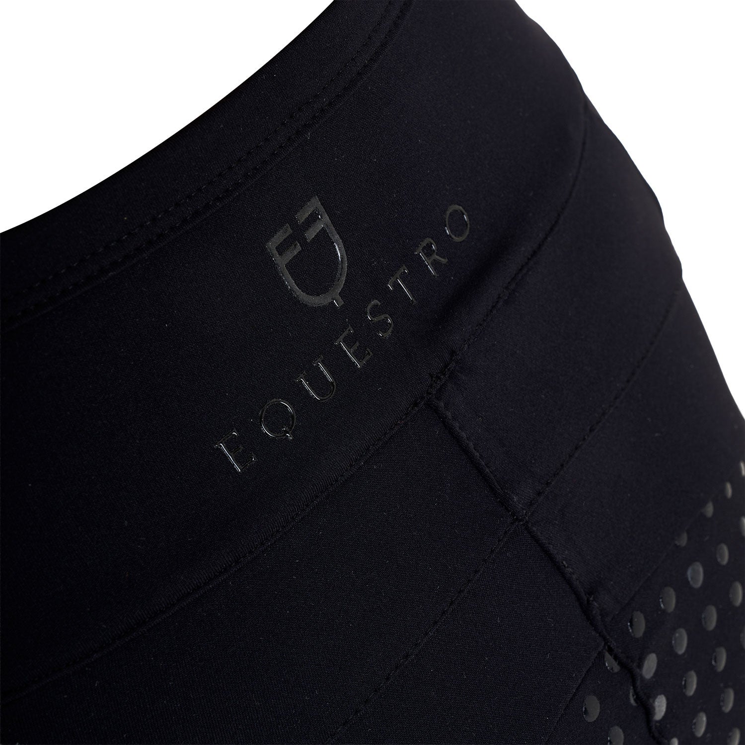 Leggings para niña con decoraciones perforadas Equestro - Negro