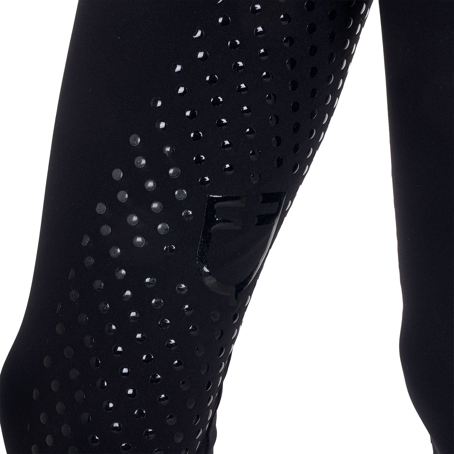 Leggings para niña con decoraciones perforadas Equestro - Negro