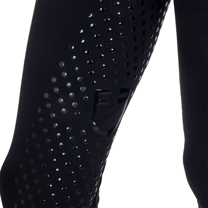 Leggings para niña con decoraciones perforadas Equestro - Negro