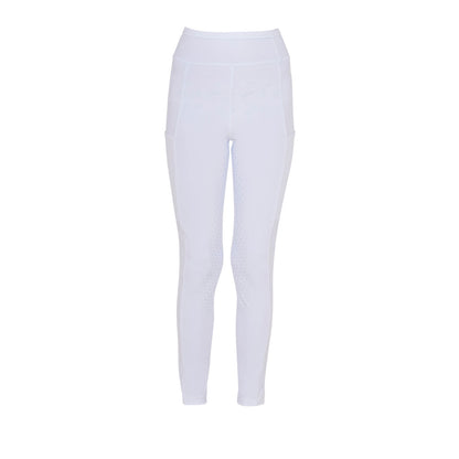 Leggings para niña con decoraciones perforadas Equestro - Blanco