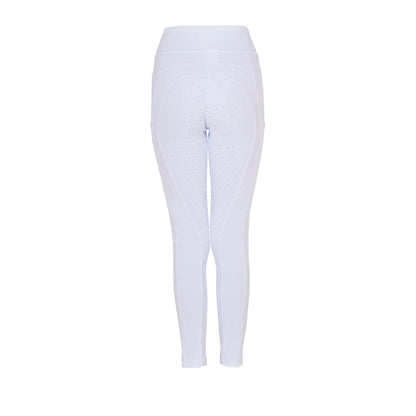 Leggings para niña con decoraciones perforadas Equestro - Blanco