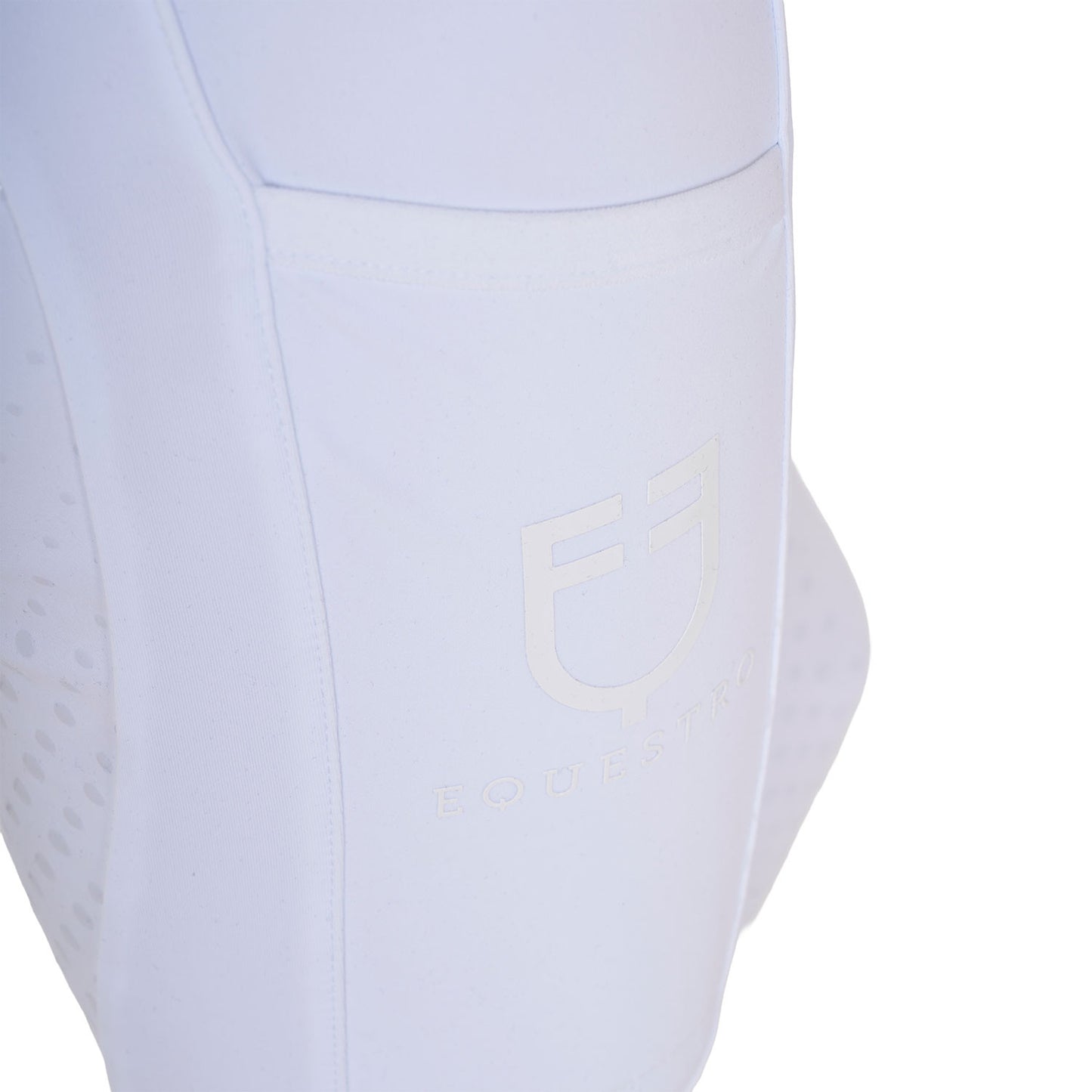 Leggings para niña con decoraciones perforadas Equestro - Blanco