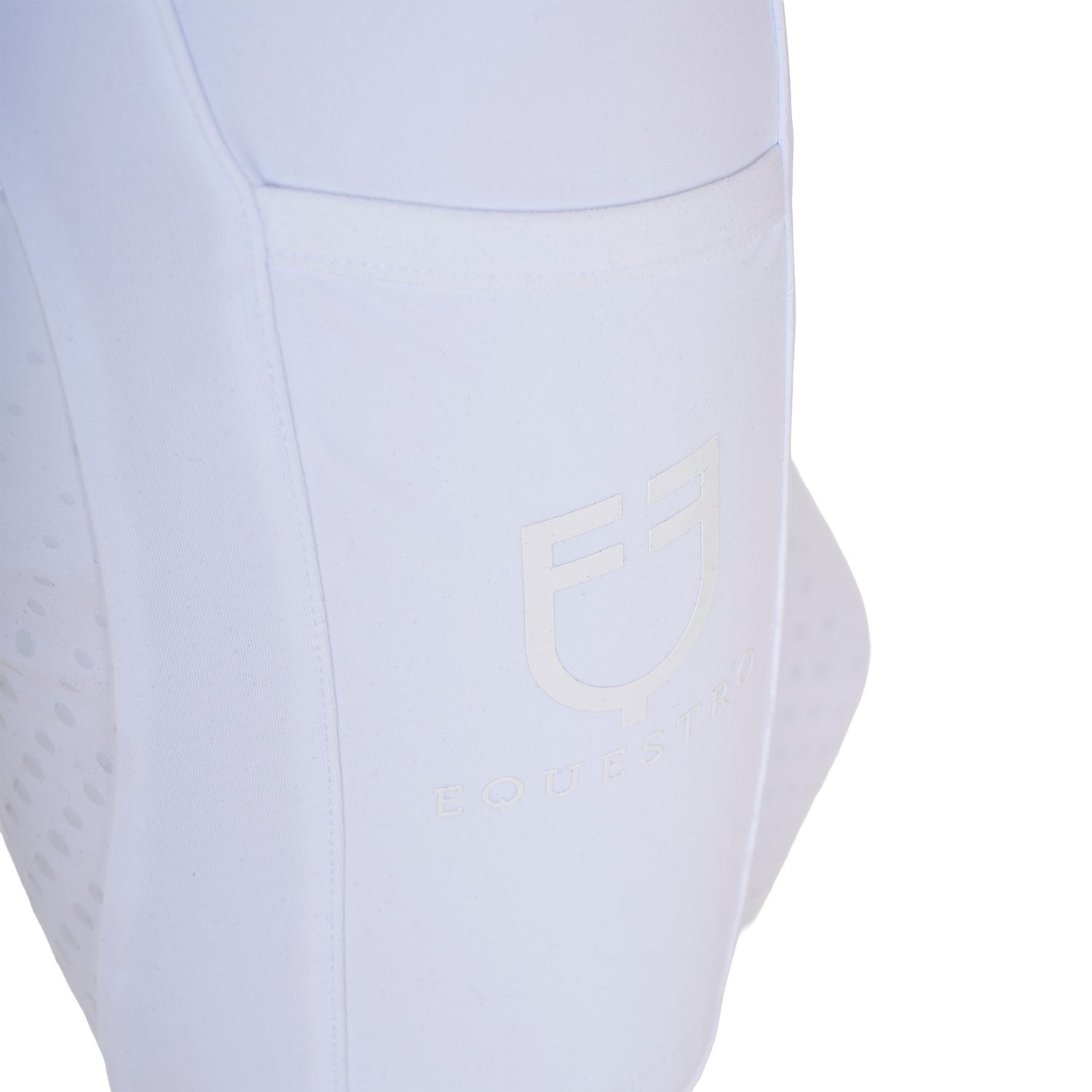 Leggings para niña con decoraciones perforadas Equestro - Blanco