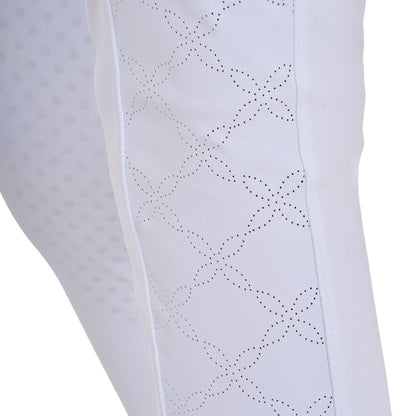 Leggings para niña con decoraciones perforadas Equestro - Blanco