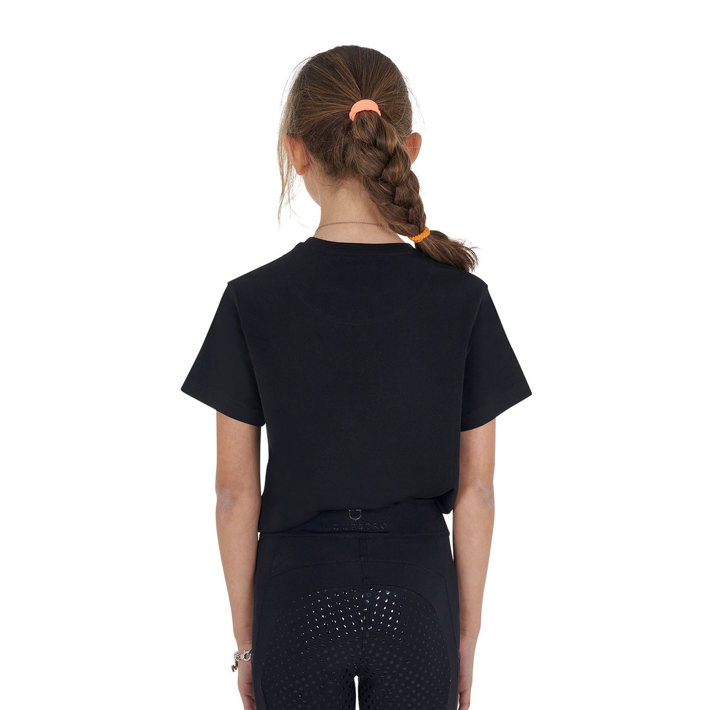 Camiseta niña Horse Club de algodón Equestro - Negro