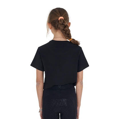Camiseta niña Horse Club de algodón Equestro - Negro