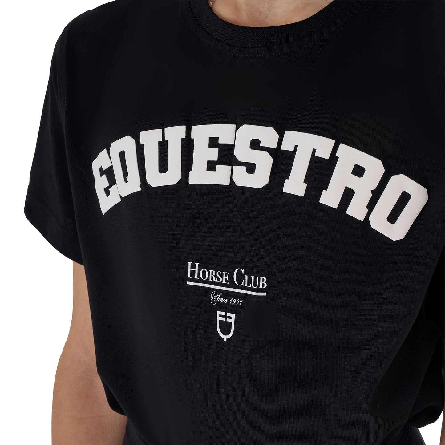 Camiseta niña Horse Club de algodón Equestro - Negro