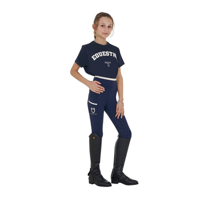 Camiseta niña Horse Club de algodón Equestro - Azul marino