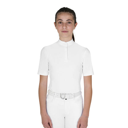 Polo concurso niña slim fit con botones Equestro