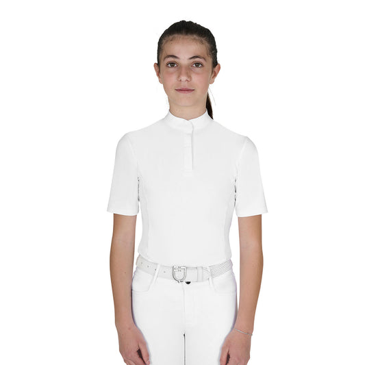 Polo concurso niña slim fit con botones Equestro