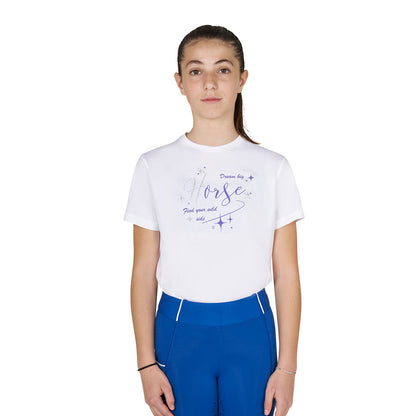 Camiseta de algodón Girl's Dream Big Equestro - Blanco