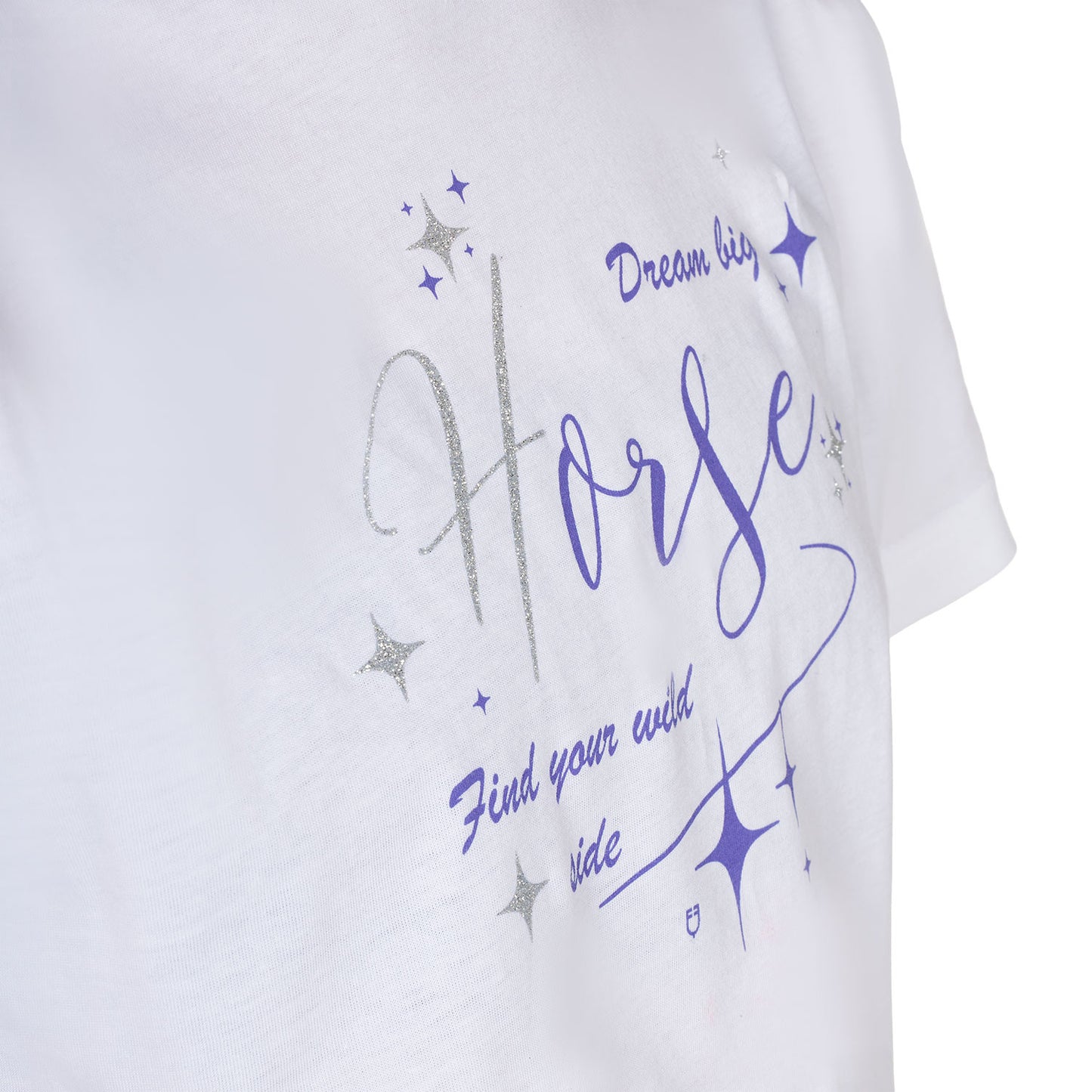 Camiseta de algodón Girl's Dream Big Equestro - Blanco