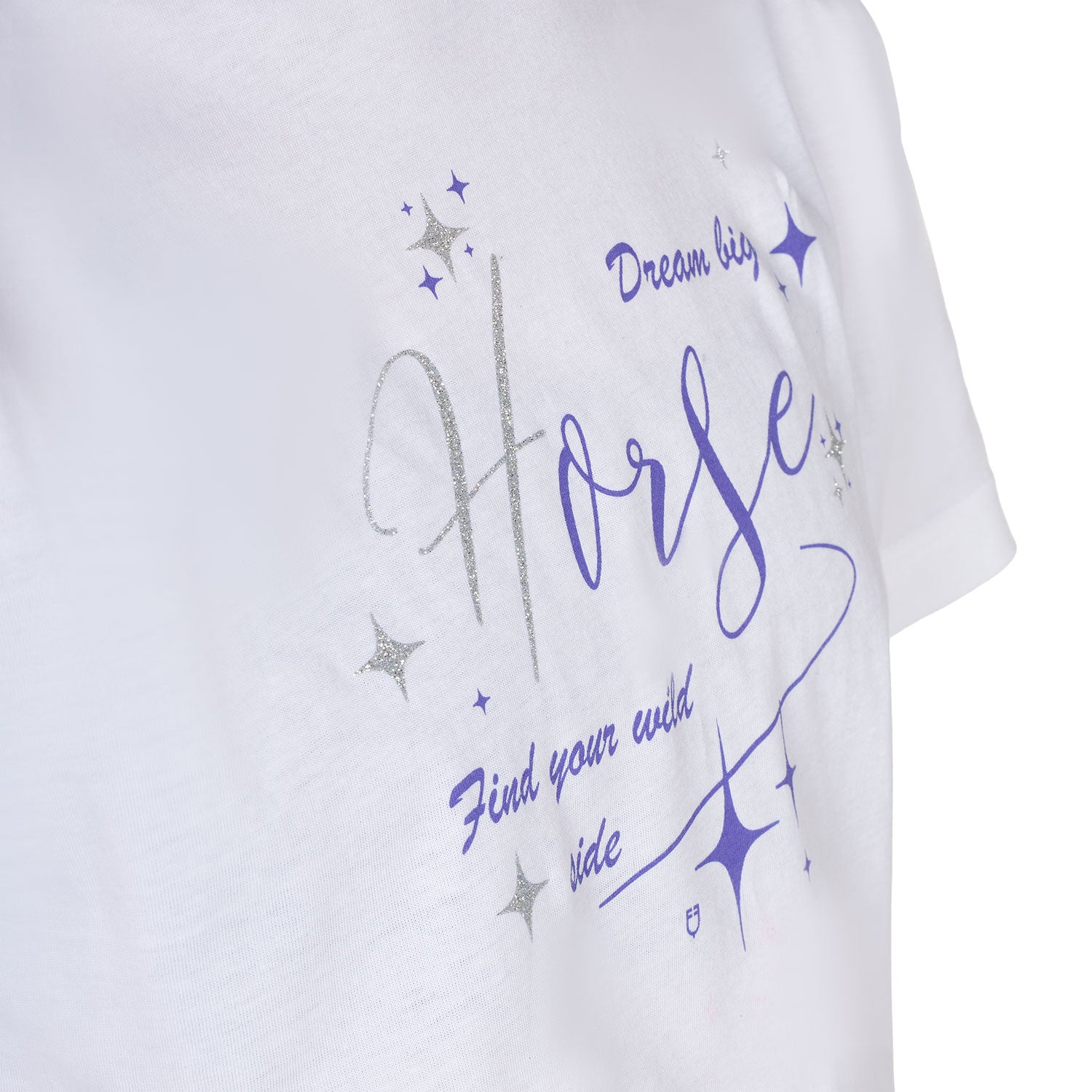 Camiseta de algodón Girl's Dream Big Equestro - Blanco