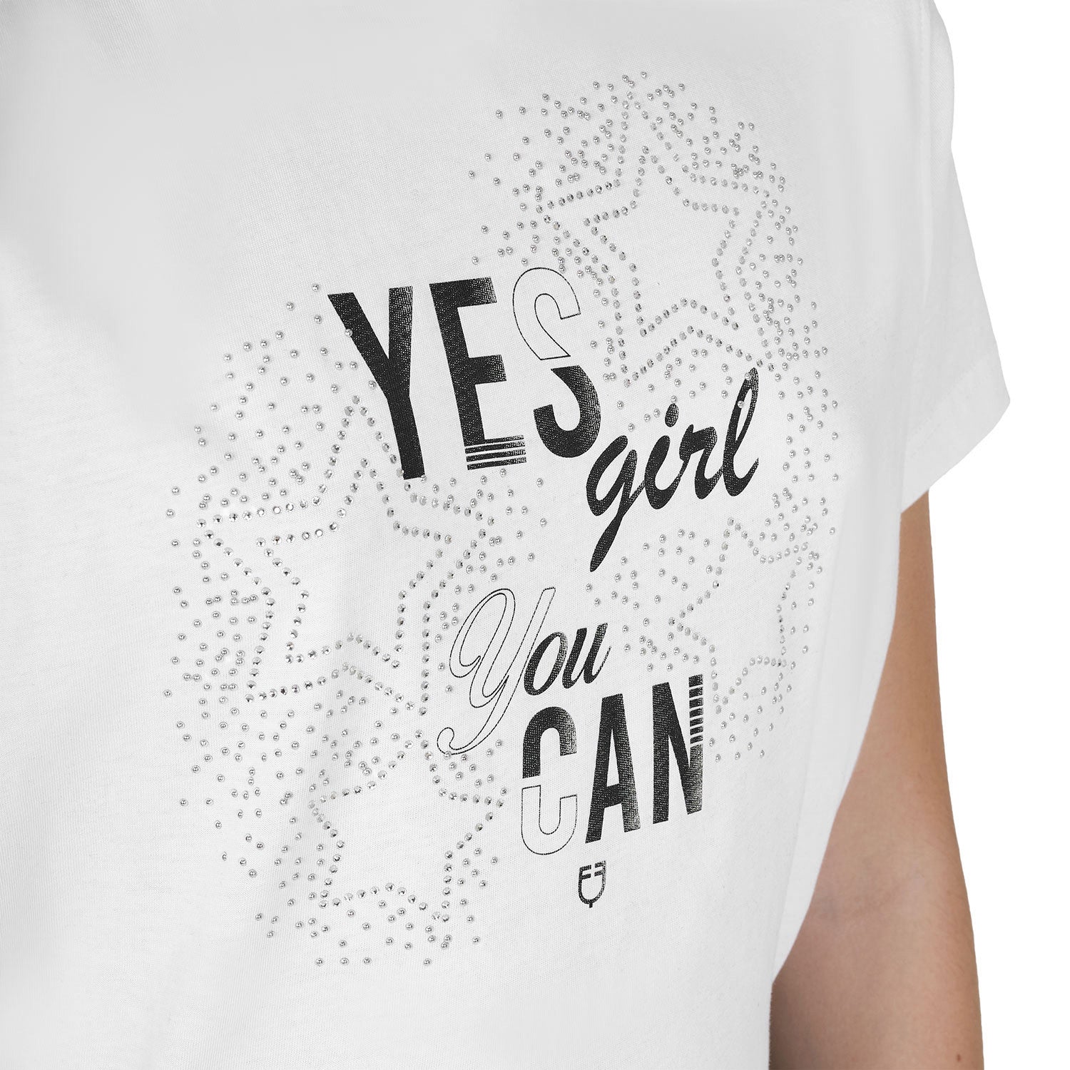Camiseta de algodón para niña "Sí, niña, tú puedes" Equestro - Blanco