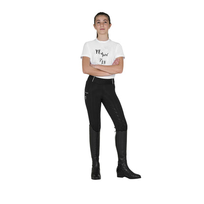 Camiseta de algodón para niña "Sí, niña, tú puedes" Equestro - Blanco