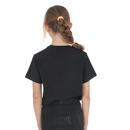 Camiseta de algodón para equipo de niña Equestro - Negro
