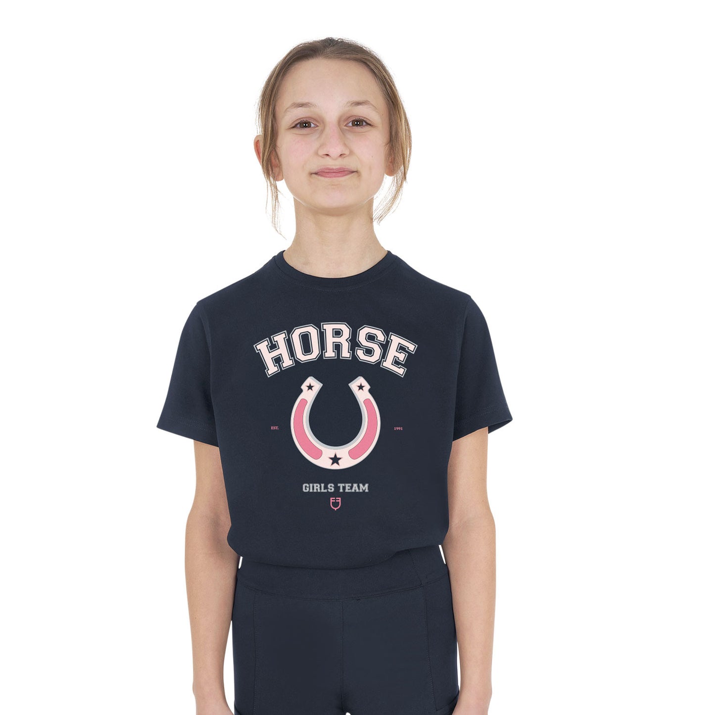 Camiseta de algodón para equipo de niña Equestro