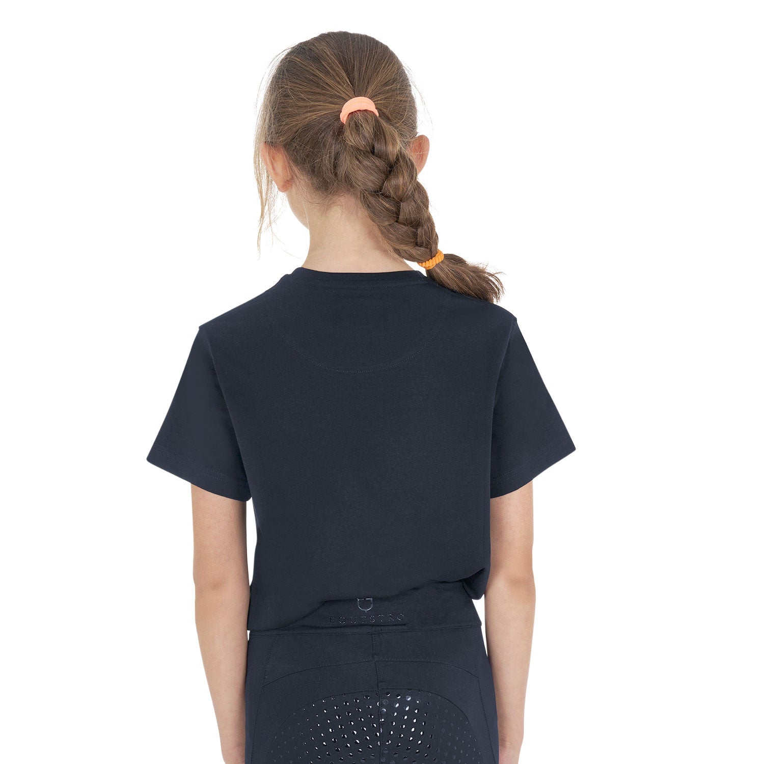 Camiseta de algodón para equipo de niña Equestro - Azul marino