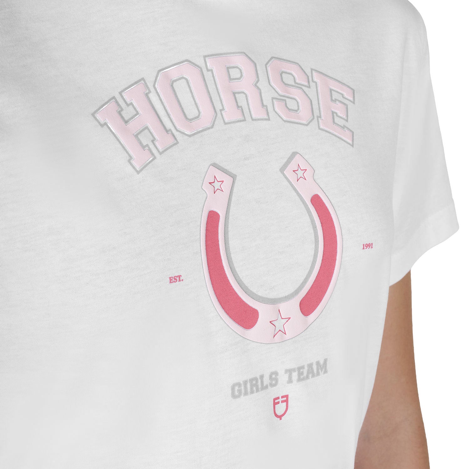 Camiseta de algodón para equipo de niña Equestro - Blanco