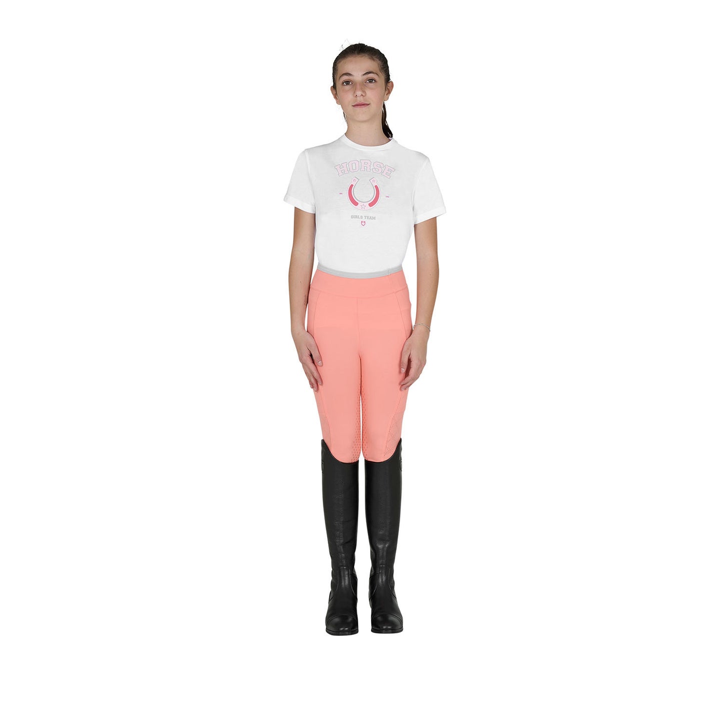 Camiseta de algodón para equipo de niña Equestro - Blanco