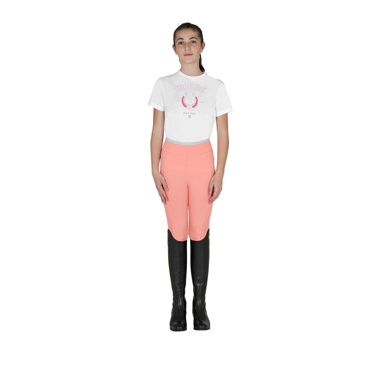 Camiseta de algodón para equipo de niña Equestro - Blanco
