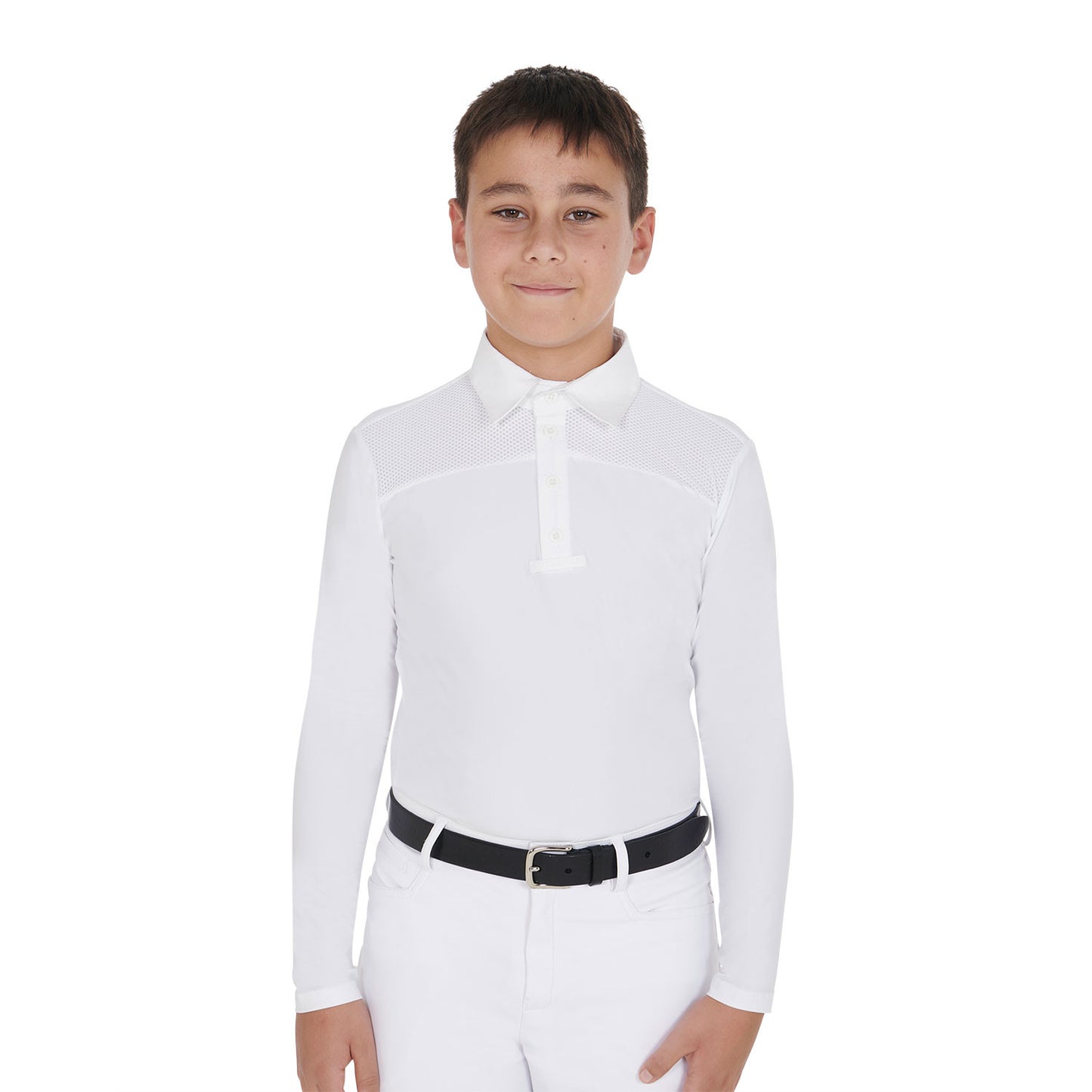 Polo de niño de manga larga con botones Equestro