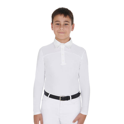 Polo de niño de manga larga con botones Equestro