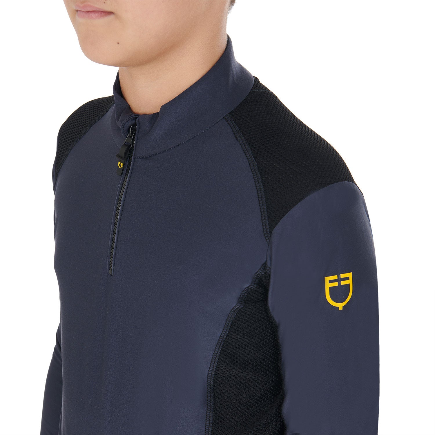 Capa base infantil de entrenamiento en tejido técnico Equestro - Navy Blazer