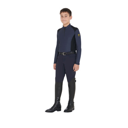 Capa base infantil de entrenamiento en tejido técnico Equestro - Navy Blazer