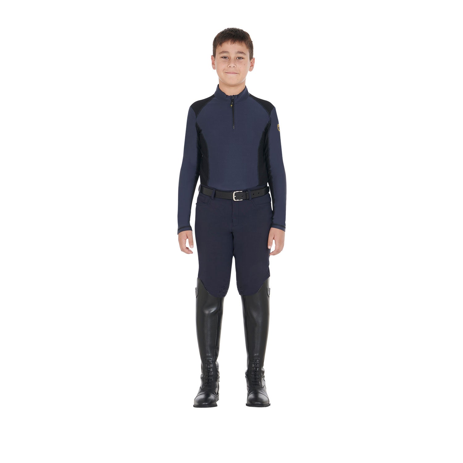 Capa base infantil de entrenamiento en tejido técnico Equestro - Navy Blazer