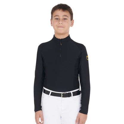 Capa base infantil de entrenamiento en tejido técnico Equestro - Negro
