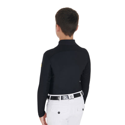 Capa base infantil de entrenamiento en tejido técnico Equestro - Negro
