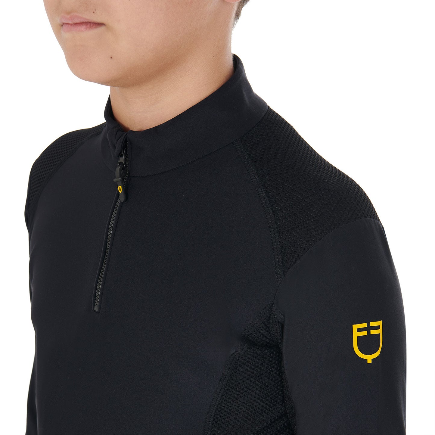 Capa base infantil de entrenamiento en tejido técnico Equestro - Negro