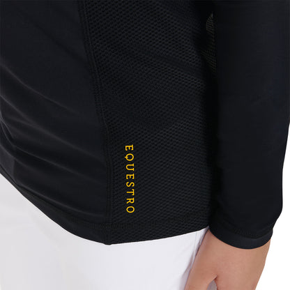 Capa base infantil de entrenamiento en tejido técnico Equestro - Negro