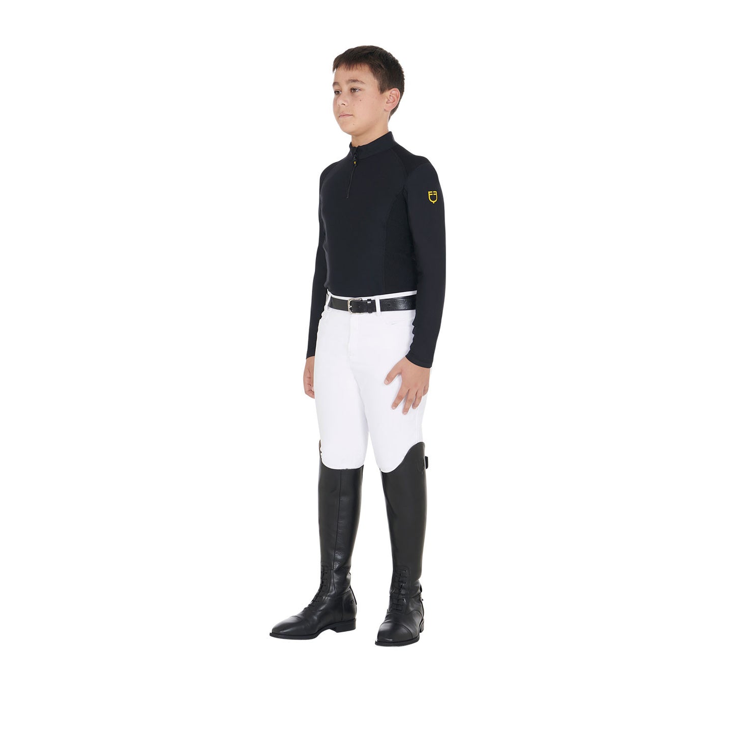 Capa base infantil de entrenamiento en tejido técnico Equestro - Negro