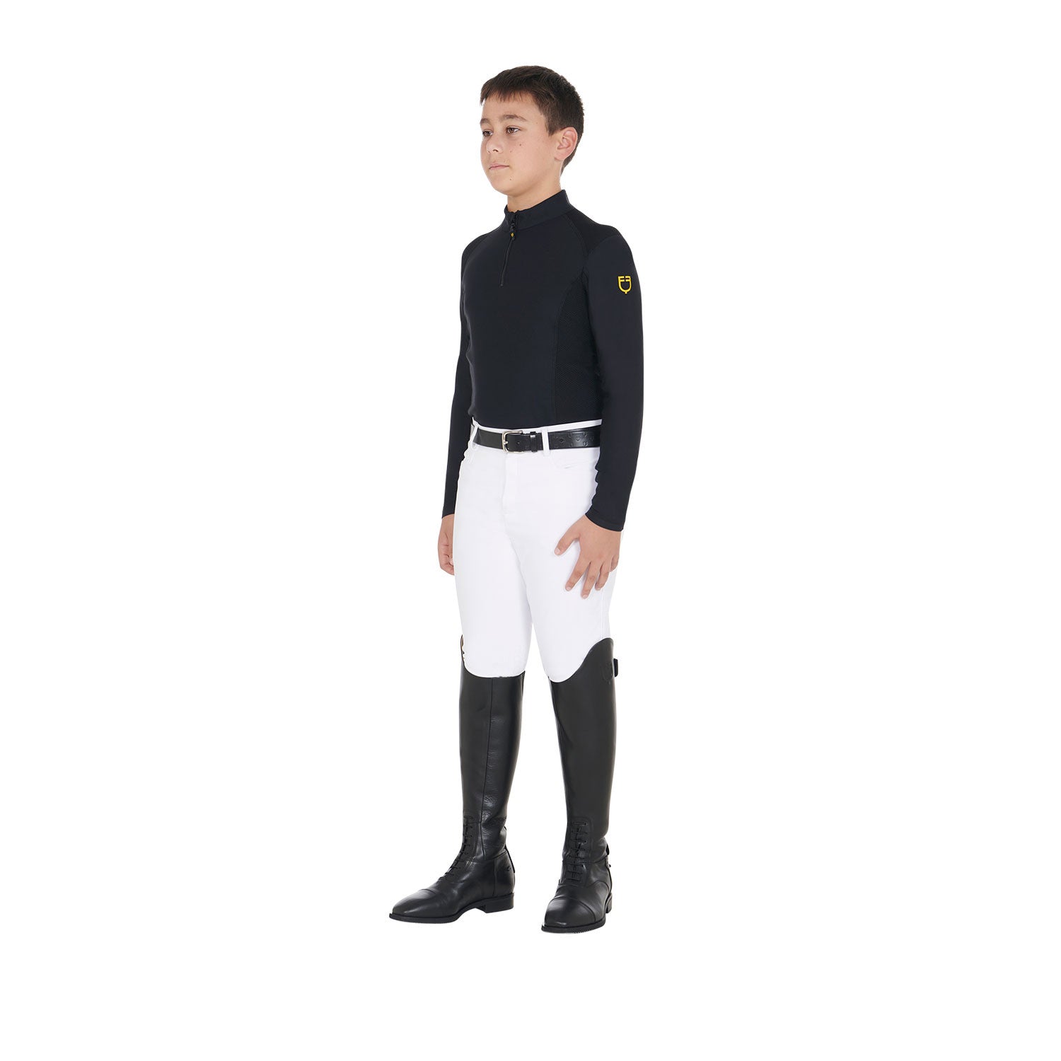 Capa base infantil de entrenamiento en tejido técnico Equestro - Negro