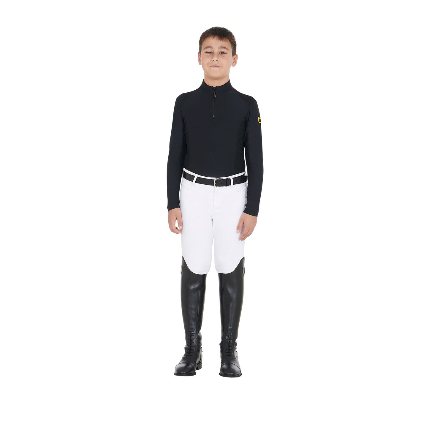 Capa base infantil de entrenamiento en tejido técnico Equestro - Negro