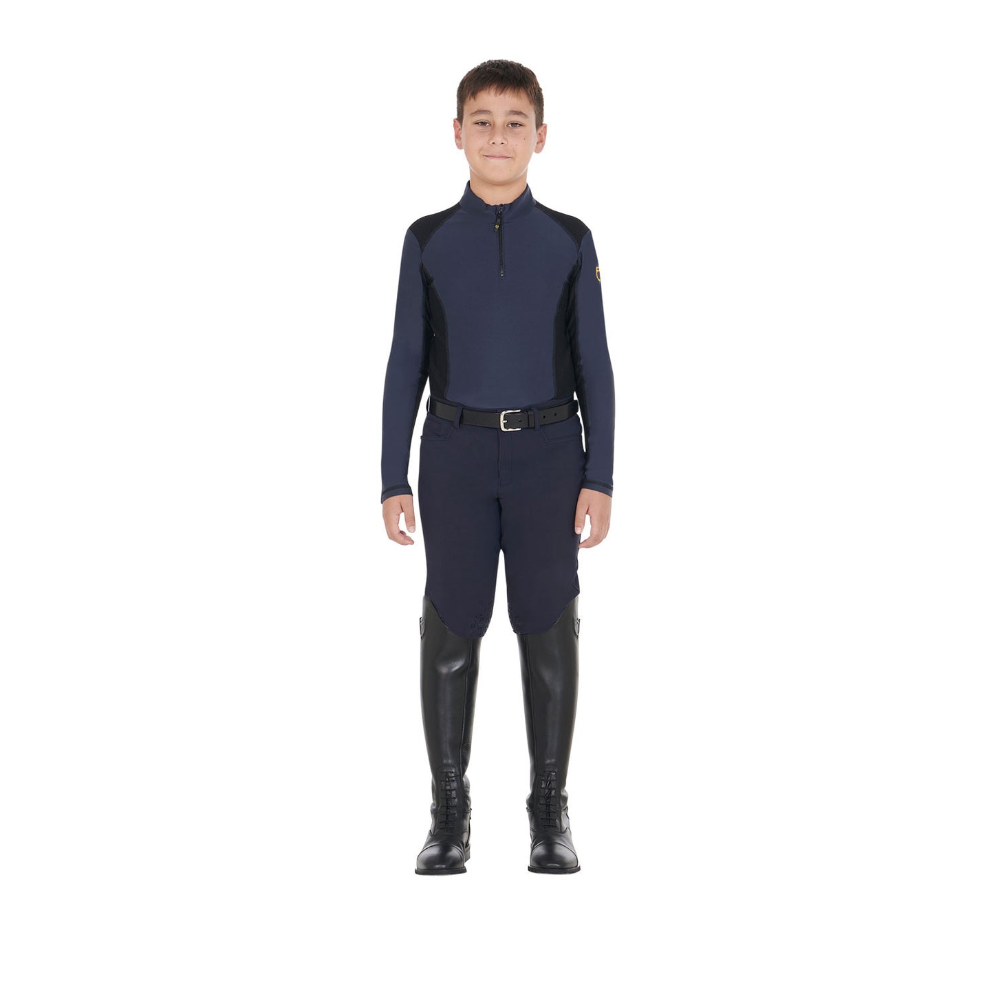 Capa base infantil de entrenamiento en tejido técnico Equestro - Azul marino