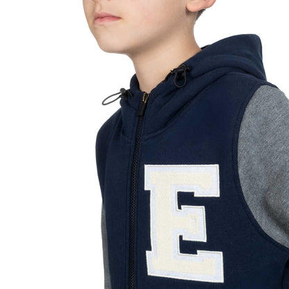 Sudadera con cremallera completa de invierno para niño Equestro - Navy Blazer (19-3923)/Grey Melange