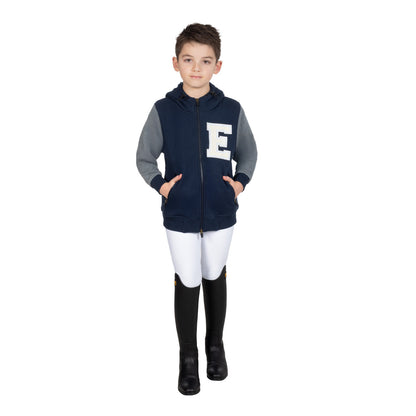 Sudadera con cremallera completa de invierno para niño Equestro - Navy Blazer (19-3923)/Grey Melange