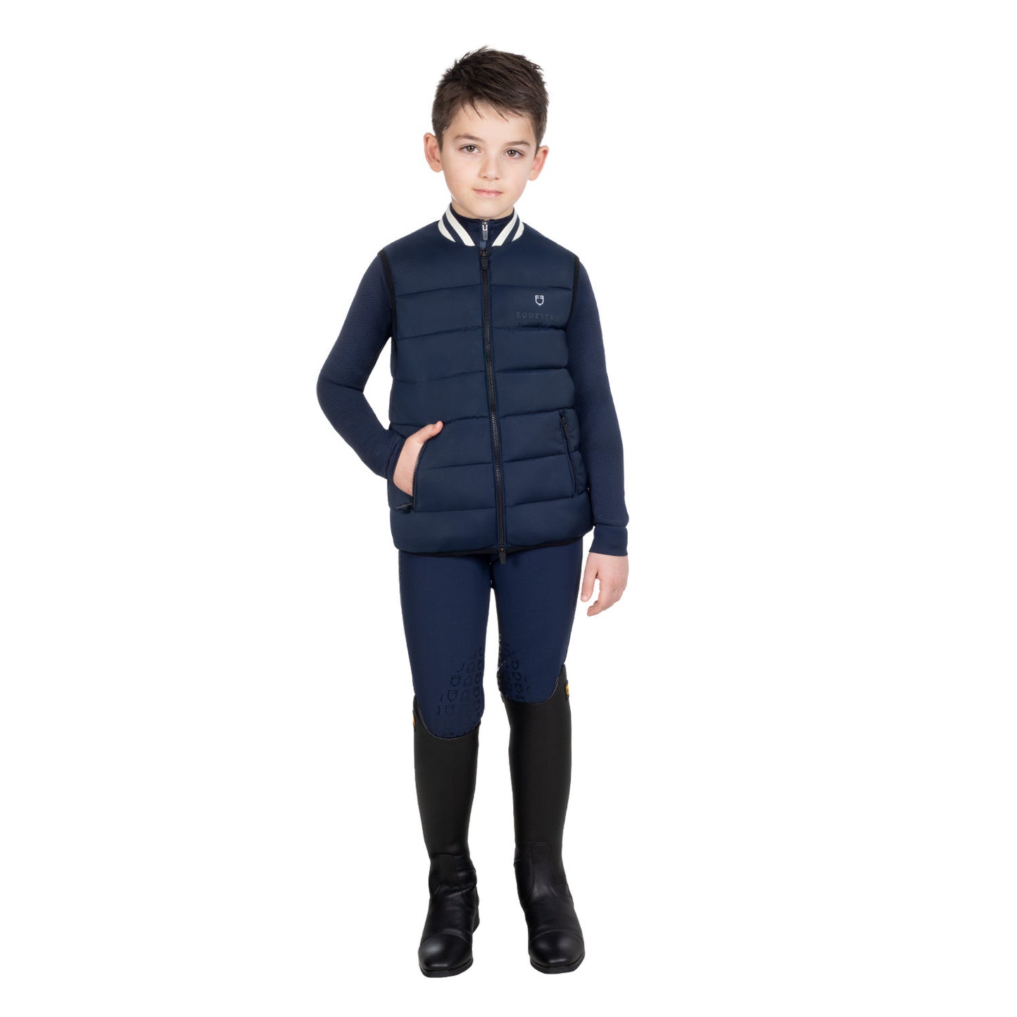 Chaleco de nailon para niño Equestro - Navy Blazer