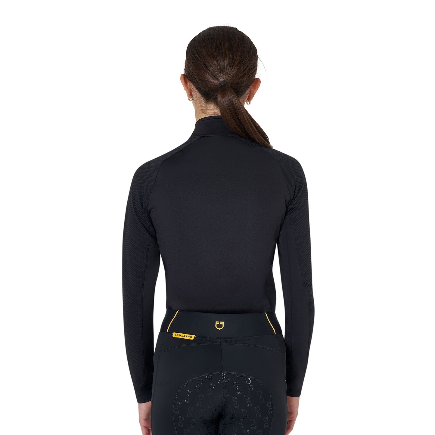 Capa base de tejido técnico para niños Equestro - Black/Black