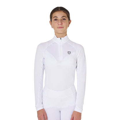 Capa base de tejido técnico para niños Equestro - White/Black