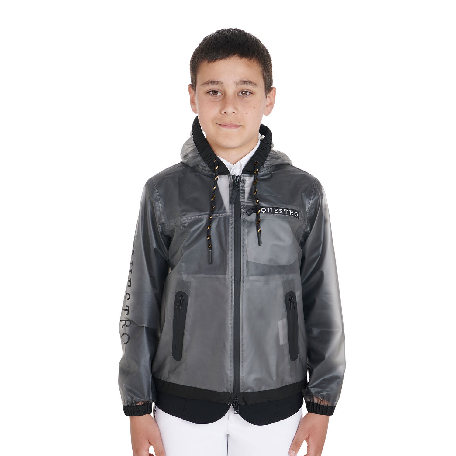 Impermeable para niños con capucha y cremallera a prueba de viento Equestro