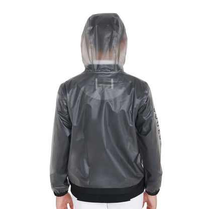 Impermeable para niños con capucha y cremallera a prueba de viento Equestro - Gris
