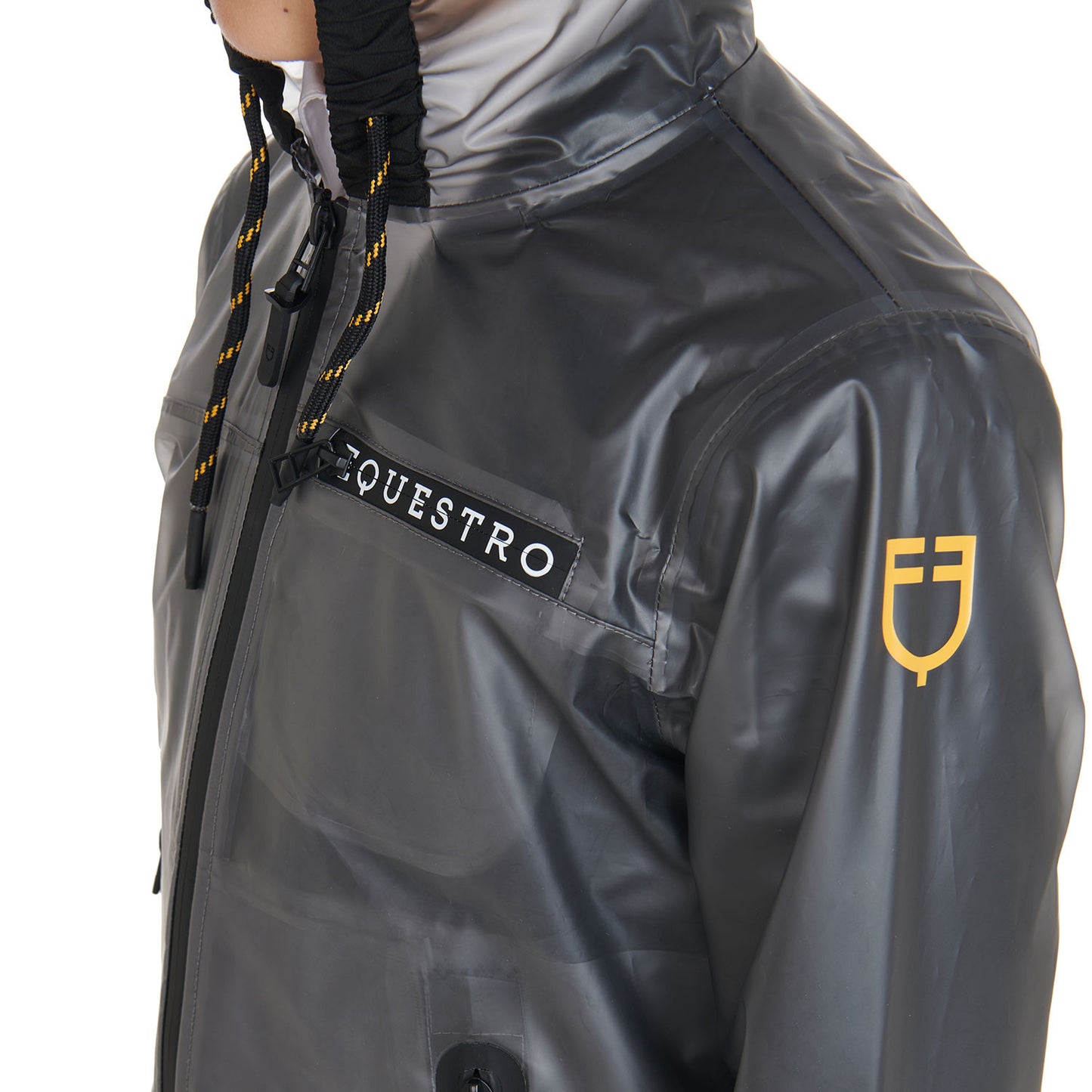 Impermeable para niños con capucha y cremallera a prueba de viento Equestro - Gris