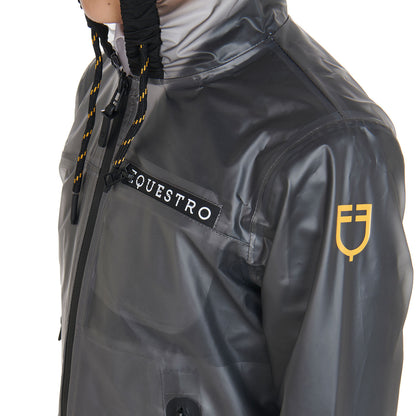 Impermeable para niños con capucha y cremallera a prueba de viento Equestro - Gris