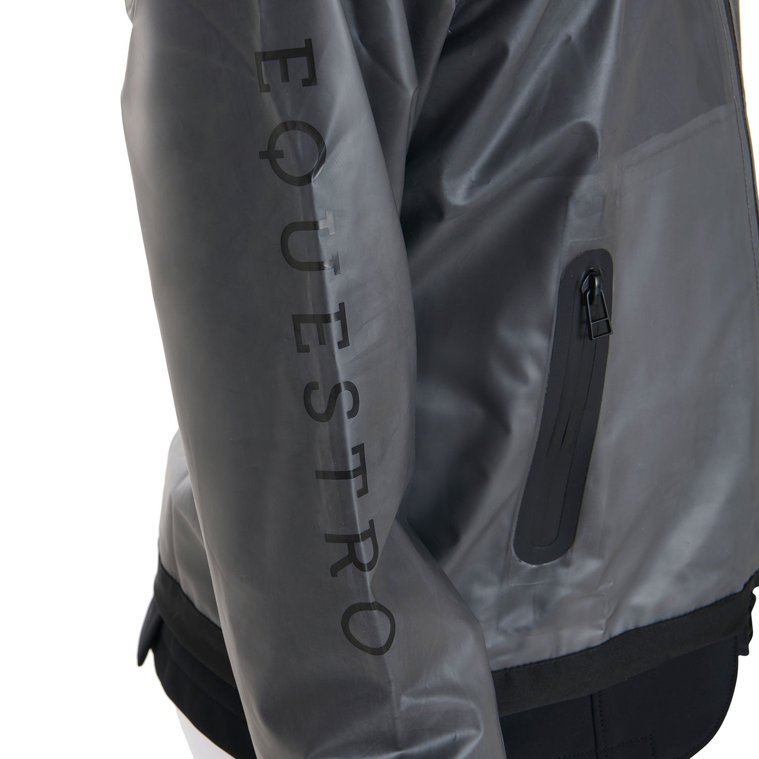 Impermeable para niños con capucha y cremallera a prueba de viento Equestro - Gris